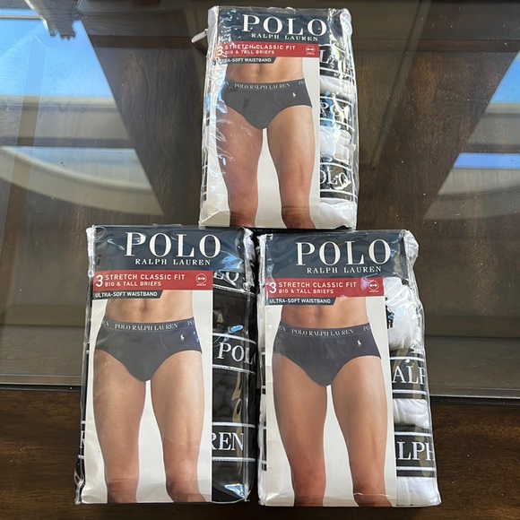 Bundle (3) POLO RALPH LAUREN STRETCH CLASSIC FIT BRIEFS. - Picture 1 of 10
